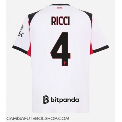 Camisa de time de futebol AC Milan Samuele Ricci #4 Replicas 2º Equipamento 2025-26 Manga Curta Camisa de time de futebol AC Milan Samuele Ricci #4 Replicas 2º Equipamento 2025-26 Manga Curta